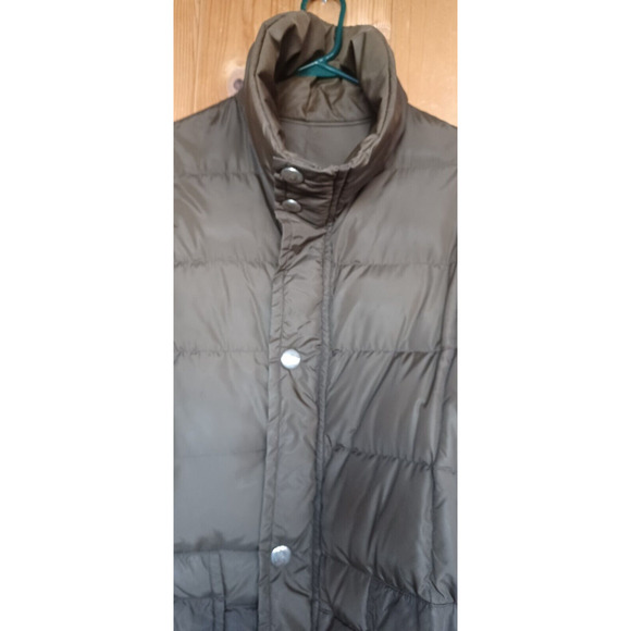 VTG COMFY Mid-Length Goose Down Quilted Car Coat Womens XL Brown Zip open sides - Picture 5 of 8